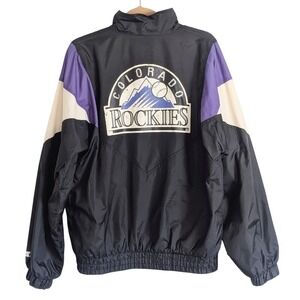Starter Vtg 90s Colorado Rockies Full Zip Up Classic Varsity Windbreaker Jacket